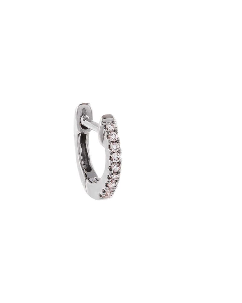 Front of a size One Size Itty Bitty Diamond Cartilage Huggie Earring 14K White Gold One Size in 14K White Gold by By Adina Eden. | dia_product_style_image_id:292458